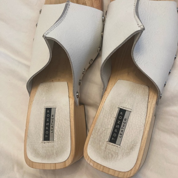 Topshop Rosie white leather Mid Clog Mule, size 40 EU/9.5 US! - Picture 7 of 9